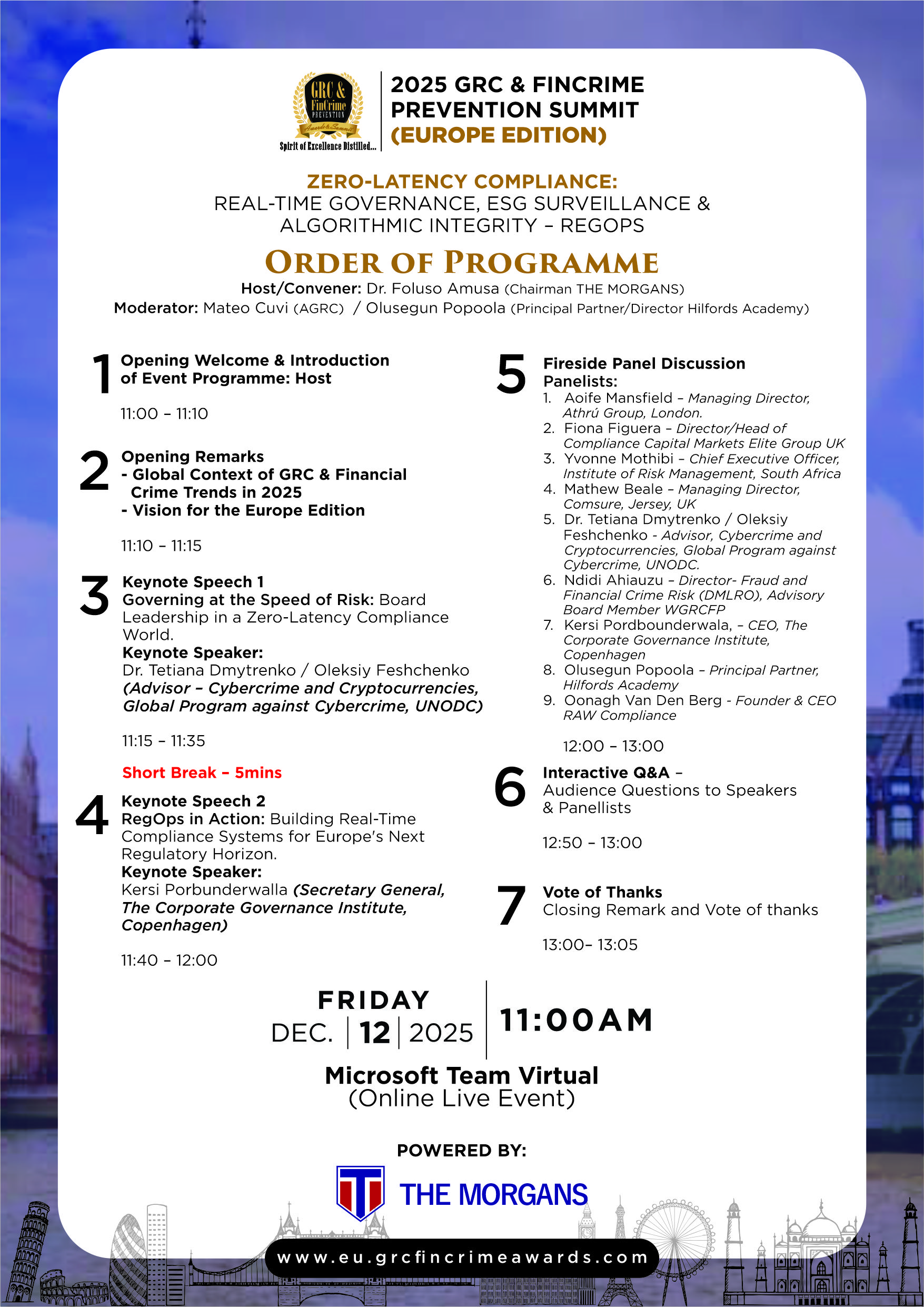 Order of programme